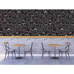 Kahve Temalı Cafe Duvar Kağıdı Baskı - Dkm123087 150x300 cm