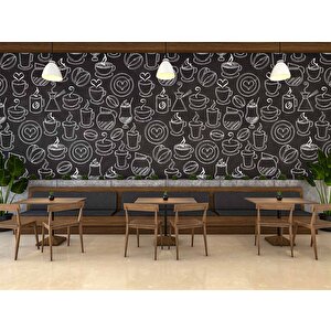 Kahve Temalı Cafe Duvar Kağıdı Baskı - Dkm123087