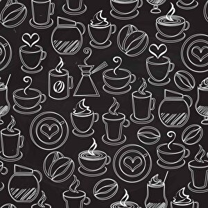 Kahve Temalı Cafe Duvar Kağıdı Baskı - Dkm123087