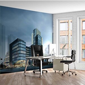 Camlı Bina Emlak Ve Gayrimenkul Duvar Kağıdı Baskı - Dkm308028 275x240 cm