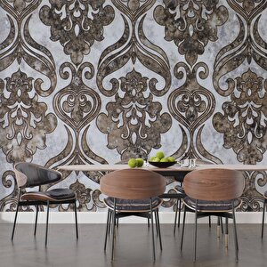 Motifli Mermer Desenli Duvar Kağıdı - Dkm930120