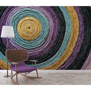 Renkli Yuvarlak Desenli Duvar Kağıdı - Dkm786028