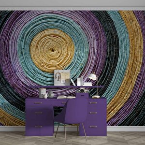 Renkli Yuvarlak Desenli Duvar Kağıdı - Dkm786067