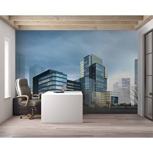 Camlı Bina Emlak Ve Gayrimenkul Duvar Kağıdı Baskı - Dkm308095 375x300 cm