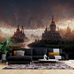 Sisli Şato Manzaralı Duvar Kağıdı - Dkb968047 225x260 cm