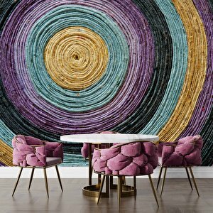 Renkli Yuvarlak Desenli Duvar Kağıdı - Dkm786003