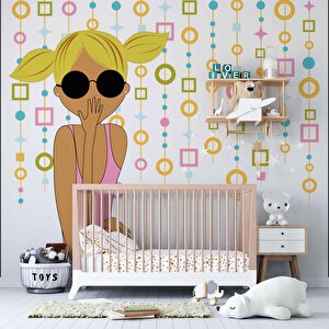 Kız Çocuk Çocuk Odası Duvar Kağıdı Baskı - Dkm411089 225x300 cm