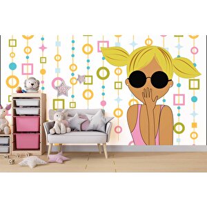 Kız Çocuk Çocuk Odası Duvar Kağıdı Baskı - Dkm411065