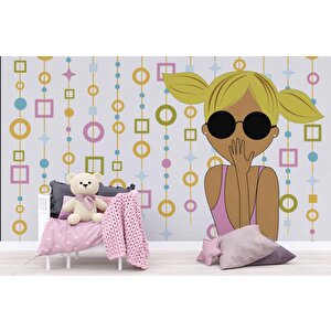 Kız Çocuk Çocuk Odası Duvar Kağıdı Baskı - Dkm411065