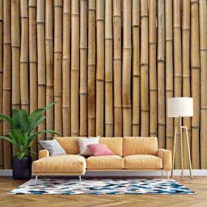 3 Boyutlu Bambu Temalı Duvar Kağıdı - Dkm626086 100x300 cm