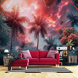 Tropikal Doğa Manzaralı Duvar Kağıdı - Dkm980016 500x200 cm