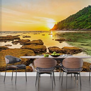 Günbatımı Deniz Manzaralı Duvar Kağıdı Baskı - Dkm226004