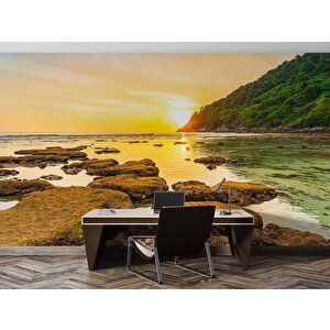 Günbatımı Deniz Manzaralı Duvar Kağıdı Baskı - Dkm226026