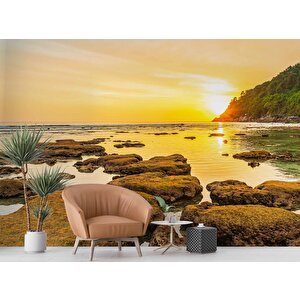 Günbatımı Deniz Manzaralı Duvar Kağıdı Baskı - Dkm226026