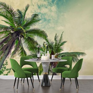 Tropikal Palmiye Ağaç Manzaralı Duvar Kağıdı - Dkm985061