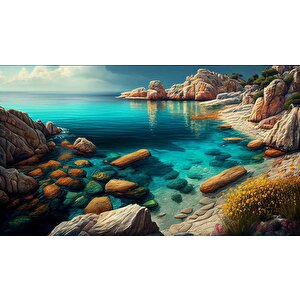 Deniz Ve Kayalık Manzaralı Duvar Kağıdı - Dkm982053