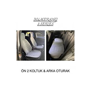 Seat Ateca Lüx Oto Koltuk Minderi Ön Arka Oturak 3'lü Set Bumerang Serisi Gri̇ Gri