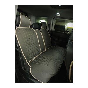 Citroen C1 Lüx Oto Koltuk Minderi Ön Arka 5'li Set Elegance Serisi Koyu Bej-bej Koyu Bej