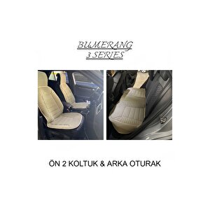 Citroen Xsara Lüx Oto Koltuk Minderi Ön Arka Oturak 3'lü Set Bumerang Serisi Bej Bej