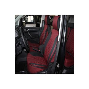 Ford Focus 2 Lüx Oto Koltuk Minderi Ön Arka 5'li Set Elegance Serisi Kırmızı-siyah Kırmızı-Siyah