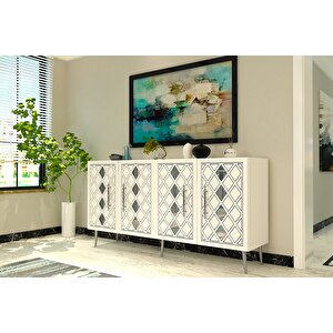 Domedd (kb150) Konsol beyaz-gümüş Beyaz-Altın