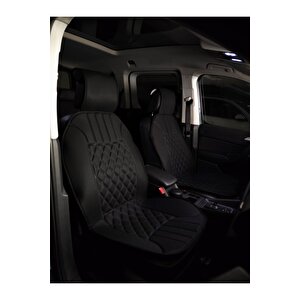 Skoda Fabia Lüx Oto Koltuk Minderi Ön 2'li Set Elegance Serisi Si̇yah Siyah