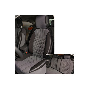 Jeep Cheroke Lüx Oto Koltuk Minderi Ön Arka 5'li Set Elegance Serisi Gri-siyah Gri - Siyah
