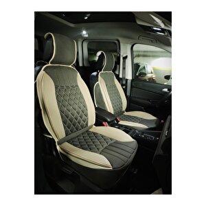 Volvo 960 Lüx Oto Koltuk Minderi Ön Arka 5'li Set Elegance Serisi Koyu Bej-bej Koyu Bej