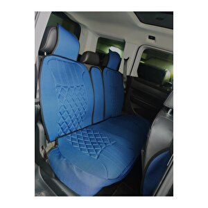 Porche Cayenne Lüx Oto Koltuk Minderi Ön Arka 5'li Set Elegance Serisi Mavi-siyah 03-09