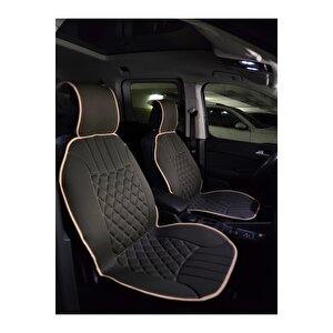 Dacia Logan Lüx Oto Koltuk Minderi Ön 2'li Set Elegance Serisi Koyu Bej Koyu Bej