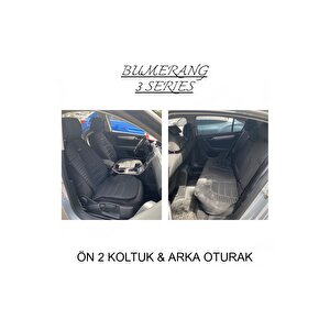 Tata Xenon Lüx Oto Koltuk Minderi Ön Arka Oturak 3'lü Set Bumerang Serisi Si̇yah Siyah
