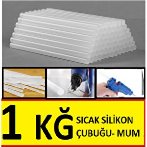 Mum Silikon Kalın Ø11.5x30 Cm Sıcak Mum Silikon Çubuk Uç 1 Kg (35 Adet)
