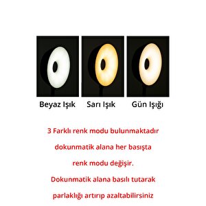 Şarzlı Masa Lambası Dekoratif Ledli Masa Lambası Dokunmatik Masa Lambası 3 Mod Dimmerli