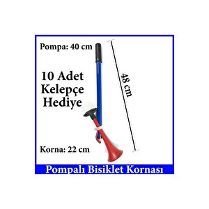 Yüksek Desibelli Havalı Pompa Bisiklet Kornası Havalı Kamyon Kornası (mavi-kırmızı)
