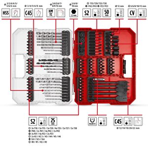 95 Parça Darbeli Bits Ve Matkap Ucu Seti Xl-box - 49108798