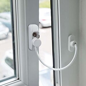 Çelik Halatlı Kilit Pvc Pencere Emniyet Çocuk Güvenlik Kilidi (1 Adet)