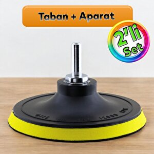 Cırt Zımpara Tabanı 115 Mm Zımparalama Taşlama Sökülebilir M14 Cıvata Matkap Uyumlu + Matkap Aparatı (2'li Set)
