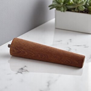 Ahşap Ayak 12 Cm 2'li Set Koyu Meşe M8 Civatalı Bağlantı Aparatlı Dolap Mobilya Koltuk Kanepe Destek Ayağı Ayakları