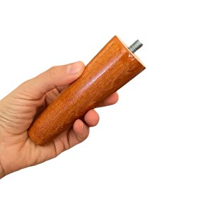 Ahşap Ayak 12 Cm 8'li Set Açık Meşe M8 Civatalı Bağlantı Aparatlı Dolap Mobilya Koltuk Kanepe Destek Ayağı Ayakları