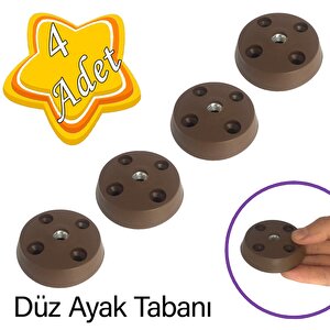 4 Adet Düz Ayak Tabanı Kahverengi Mobilya Masa Sehpa Ayağı Bağlantı Aparatı Plastik