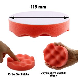 Oto Araç Araba Pasta Cila Polisaj Yumurta Ped Sünger 115 Mm Cırtlı Parlatıcı Çizik Giderici Parlatma Pet