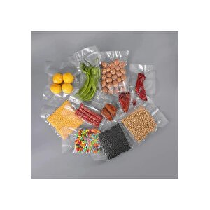 Büyük Boy 100 Adet 21,5 Cm X 23,5 Cm Şeffaf Vakum Poşeti Ambalajı Vakumlu Torba
