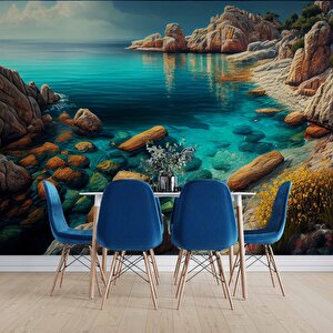 Deniz Ve Kayalık Manzaralı Duvar Kağıdı - Dkm982060