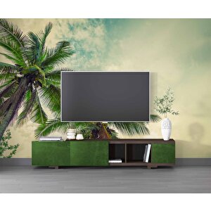 Tropikal Palmiye Ağaç Manzaralı Duvar Kağıdı - Dkm985123 550x315 cm