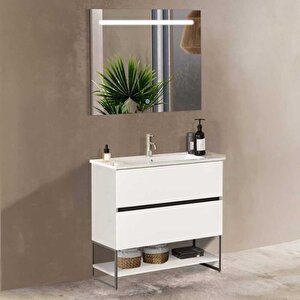 Badella Lines Banyo Dolap Takımı Lines 5585 V35 85cm Beyaz