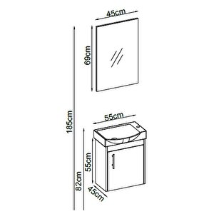 Badella City Banyo Dolap Takımı City 5545 V21 55cm Beyaz