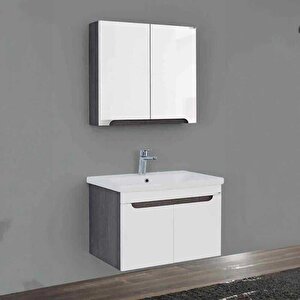 Lineart Enjoy Banyo Dolabı 80 Cm Antrasit Meşe-beyaz