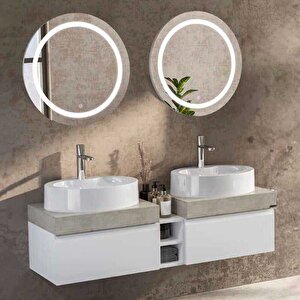 Banyo Moderno Banyo Dolap Takımı Moderno 28150 V31 150cm Beyaz