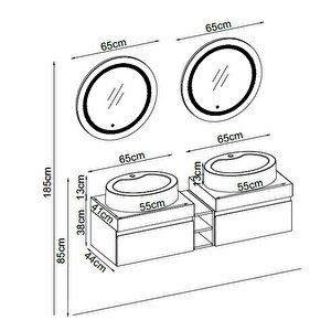 Banyo Moderno Banyo Dolap Takımı Moderno 28150 V31 150cm Beyaz