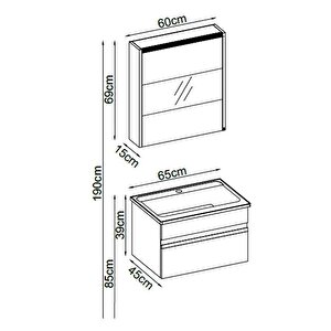 Badella Woodline Banyo Dolap Takımı Woodline 3965 V31 65cm Beyaz